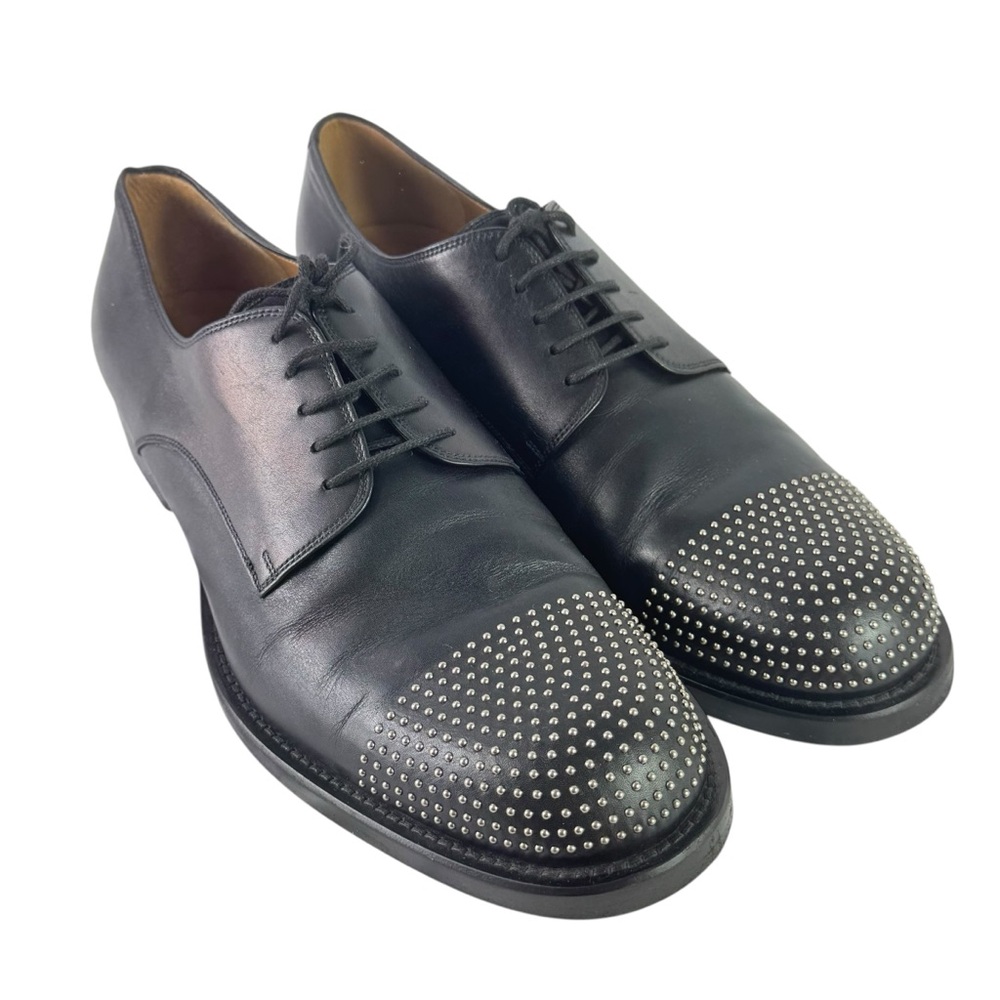 GUCCI Black Leather Studded Men's Derby Made in Italy Marked as 11 - 11.5 US - Picture 5 of 12